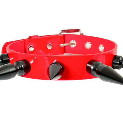 FCK362-BS   VEGAN MATT  BLACK 3" SPIKE CHOKER