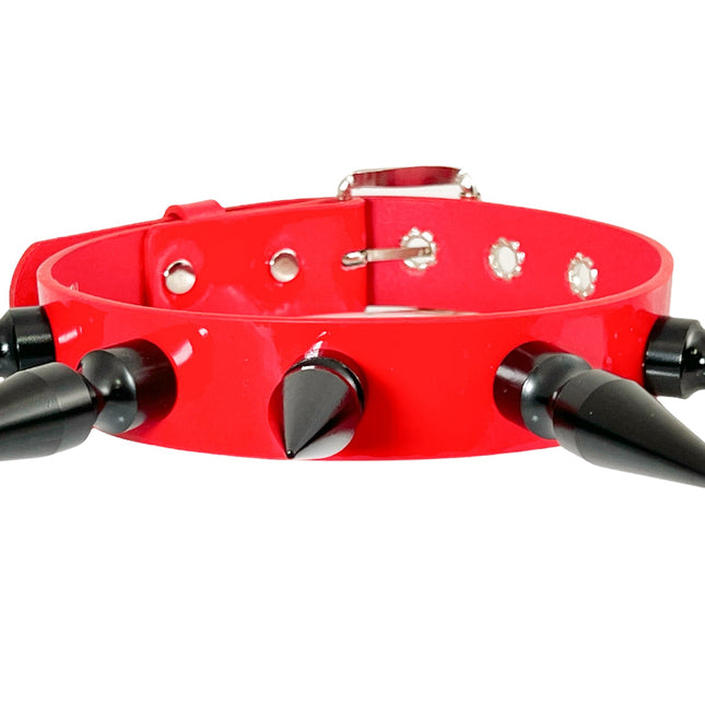FCK362-BS   VEGAN MATT  BLACK 3" SPIKE CHOKER