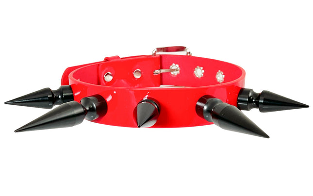 FCK362-BS   VEGAN MATT  BLACK 3" SPIKE CHOKER