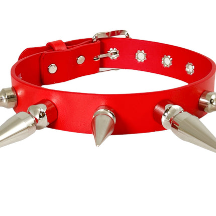 FCK362 NEON PATENT SPIKE XL CHOKER