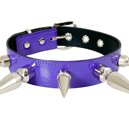 FCK362 NEON PATENT SPIKE XL CHOKER