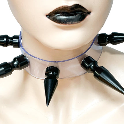 FCK362VN-BS PVC VINYL BLACK 3" SPIKE CHOKER