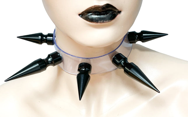 FCK362VN-BS PVC VINYL BLACK 3" SPIKE CHOKER