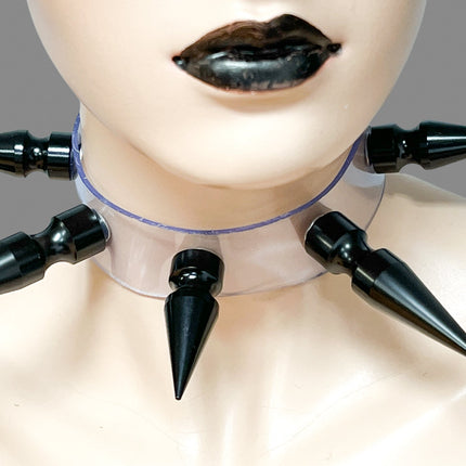 FCK362VN-BS PVC VINYL BLACK 3" SPIKE CHOKER