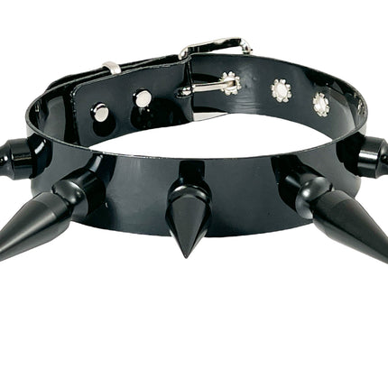 FCK362VN-BS PVC VINYL BLACK 3" SPIKE CHOKER