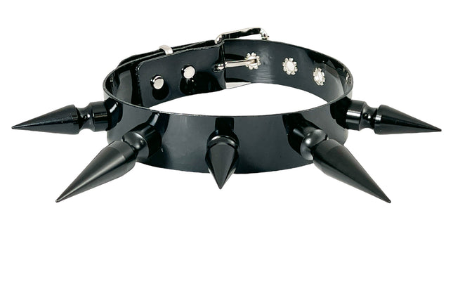 FCK362VN-BS PVC VINYL BLACK 3" SPIKE CHOKER