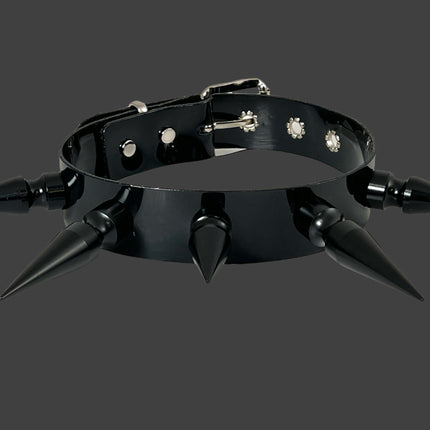 FCK362VN-BS PVC VINYL BLACK 3" SPIKE CHOKER