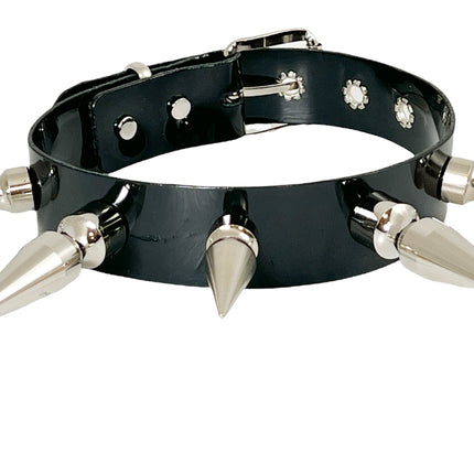 FCK362VN-BS PVC VINYL BLACK 3" SPIKE CHOKER