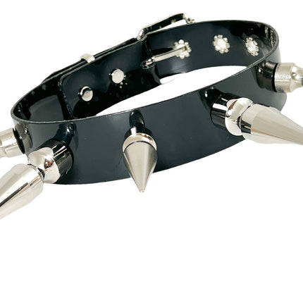 FCK362VN-BS PVC VINYL BLACK 3" SPIKE CHOKER