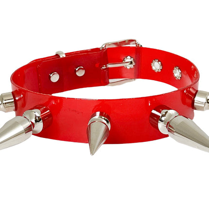 FCK362VN-BS PVC VINYL BLACK 3" SPIKE CHOKER
