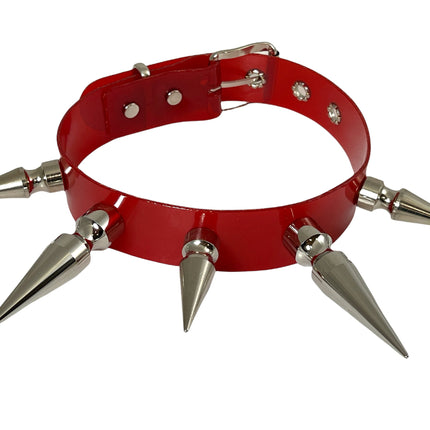 FCK362VN-BS PVC VINYL BLACK 3" SPIKE CHOKER