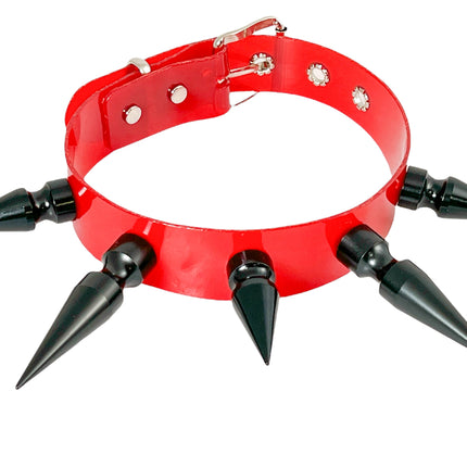 FCK362VN-BS PVC VINYL BLACK 3" SPIKE CHOKER