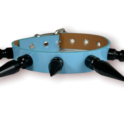 FCK362-BS  BLACK 3" SPIKE PASTEL CHOKER