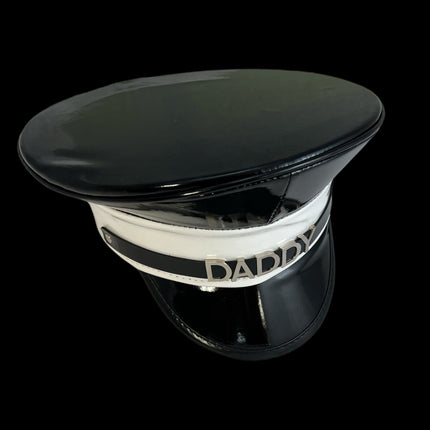 HT233WHITE-BLACK STAINLESS STEEL LETTER WORDS ID NAME CAPTAIN HAT