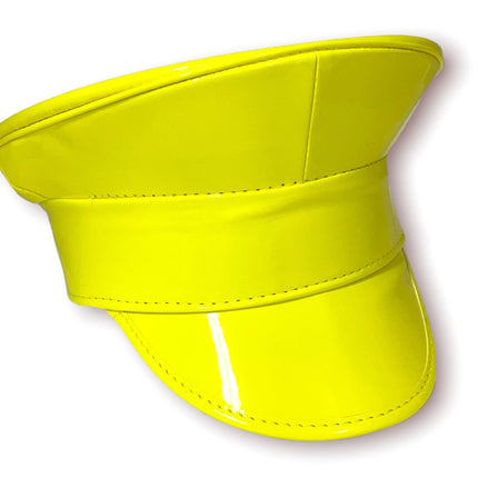 HT200 NEON PATENT PLAIN CAPTAIN HAT