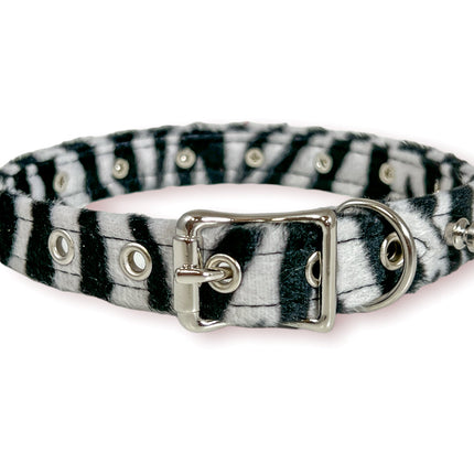 CK134L FUZZY LEOPARD  1/2" SPIKE CHOKER HANDMADE IN USA