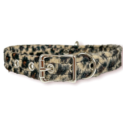 CK129L  FUZZY LEOPARD BONDAGE CHOKER