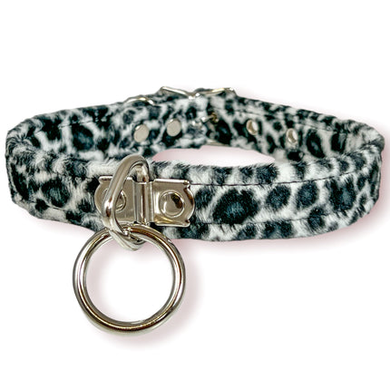CK129L  FUZZY LEOPARD BONDAGE CHOKER