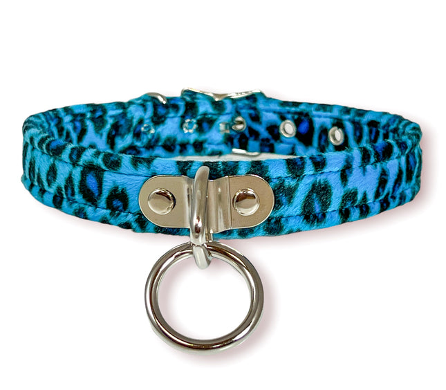 CK129L  FUZZY LEOPARD BONDAGE CHOKER