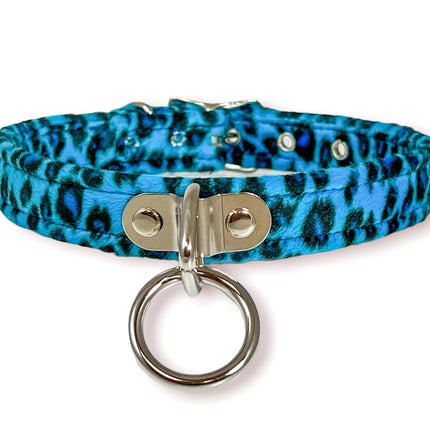 CK129L  FUZZY LEOPARD BONDAGE CHOKER