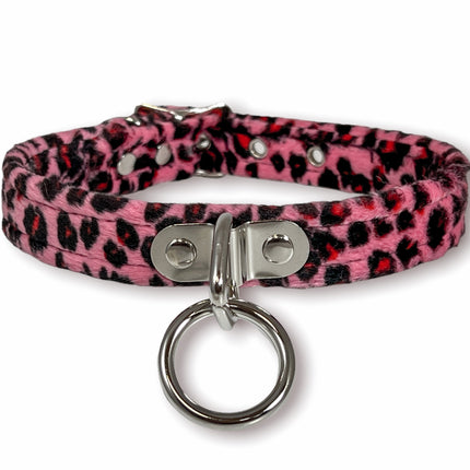 CK129L  FUZZY LEOPARD BONDAGE CHOKER
