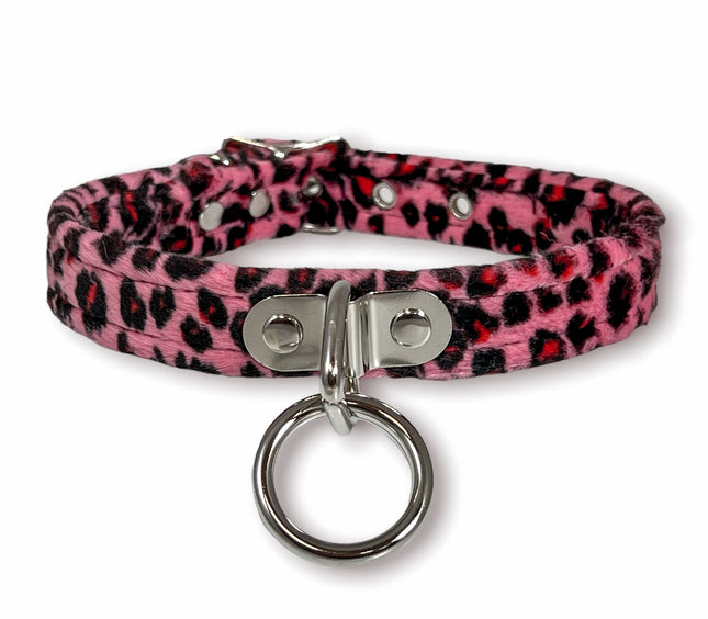 CK129L  FUZZY LEOPARD BONDAGE CHOKER