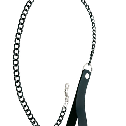 LEASH103-BLK-S SMALL 2" HOOK & 6" LEATHER HANDLE