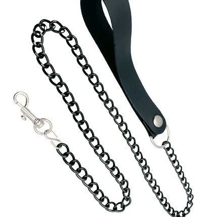 LEASH103-BLK-S SMALL 2" HOOK & 6" LEATHER HANDLE
