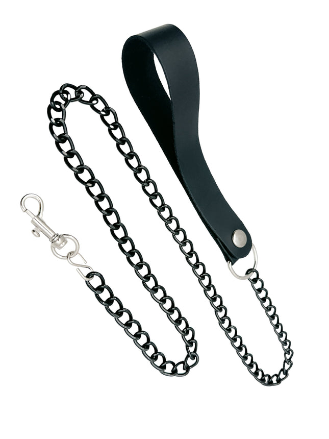 LEASH103-BLK-S SMALL 2" HOOK & 6" LEATHER HANDLE