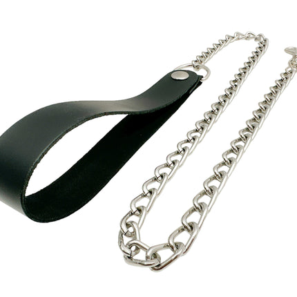 FML105-S 4MM HEAVY CHAIN SMALL HOOK 6" LEATHER HANDLE