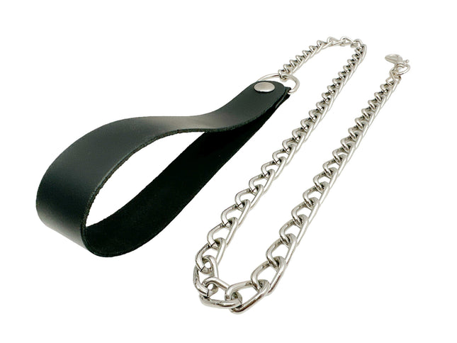 FML105-S 4MM HEAVY CHAIN SMALL HOOK 6" LEATHER HANDLE