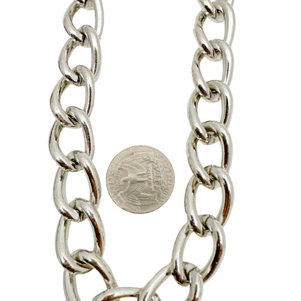 LEASH104S HEAVY CHAIN-SMALL 2" HOOK & 6" LEATHER HANDLE