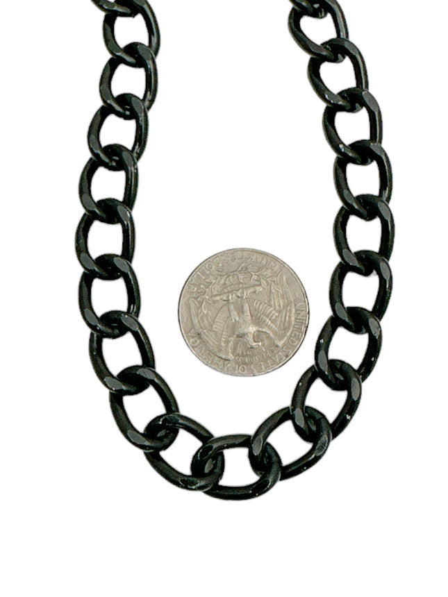 LEASH-BLK-S BLACK CHAIN LEASH-HV-S BOTH SIDE SMALL 2" HOOK