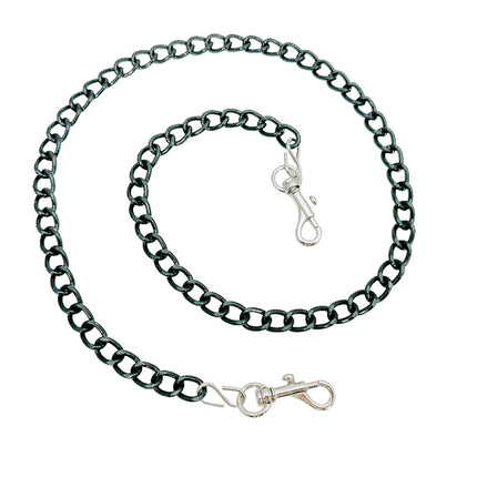 LEASH-BLK-S BLACK CHAIN LEASH-HV-S BOTH SIDE SMALL 2" HOOK