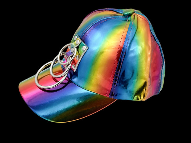 HT140RN-M  3 LIGHT RING VEGAN  RAINBOW HAT