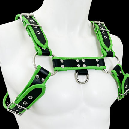 FH155D-KKY  VEGAN NEON STRIPE BULLDOG HARNESS