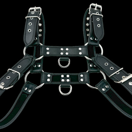 FH155D-KKY  VEGAN NEON STRIPE BULLDOG HARNESS