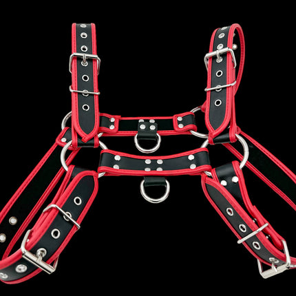 FH155D-KKY  VEGAN NEON STRIPE BULLDOG HARNESS