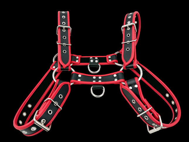 FH155D-KKY  VEGAN NEON STRIPE BULLDOG HARNESS