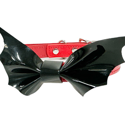 FCK505 PATENT LARGE BAT  3/4" COLLAR BONDAGE CHOKER
