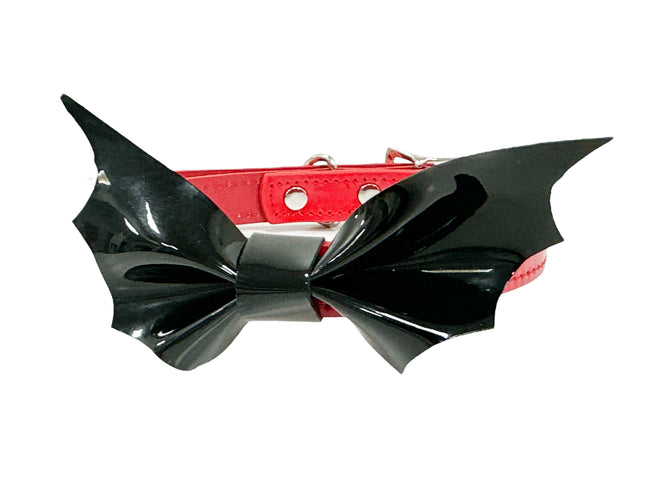 FCK505 PATENT LARGE BAT  3/4" COLLAR BONDAGE CHOKER