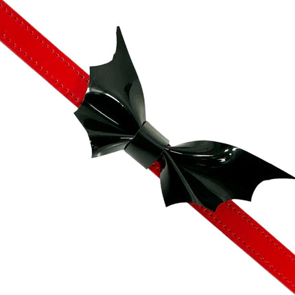 FCK505 PATENT LARGE BAT  3/4" COLLAR BONDAGE CHOKER