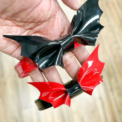 FCK505 PATENT LARGE BAT  3/4" COLLAR BONDAGE CHOKER