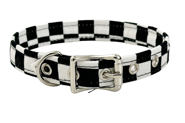 CK100CHF-075 3/4" CHECKERED FABRIC  PLAIN CHOKER