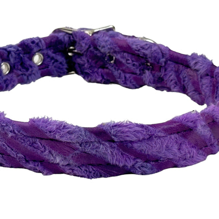 CK100FZ-075 3/4" FUZZY ZEBRA FABRIC  PLAIN CHOKER