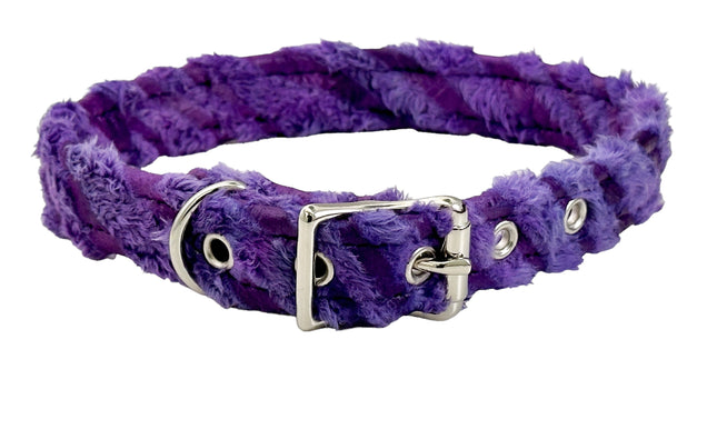 CK100FZ-075 3/4" FUZZY ZEBRA FABRIC  PLAIN CHOKER
