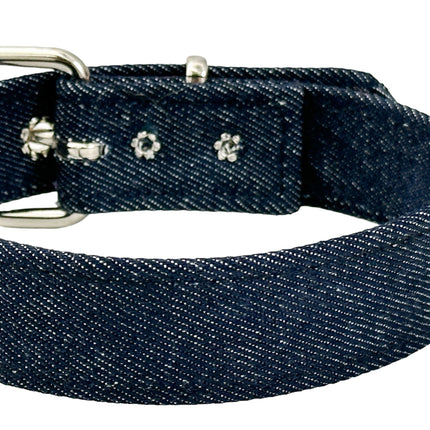 CK100DNM-125 1  1/4" DENIM JEAN  FABRIC  PLAIN CHOKER