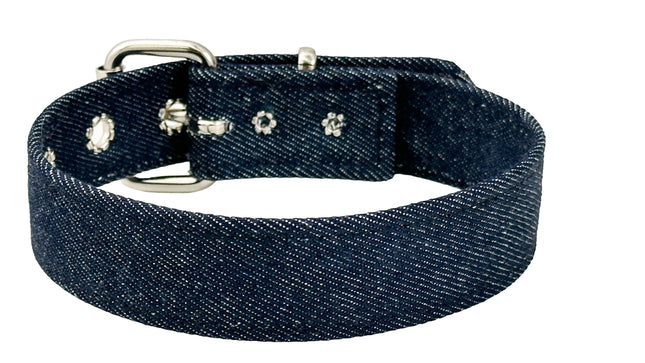 CK100DNM-125 1  1/4" DENIM JEAN  FABRIC  PLAIN CHOKER