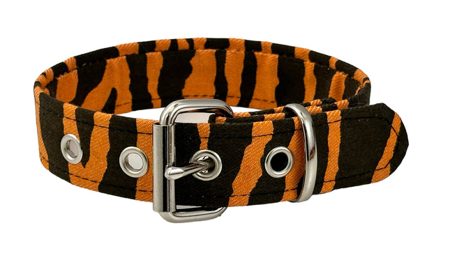 CK100Z-125 ZEBRA FABRIC CHECKERED PLAIN CHOKER