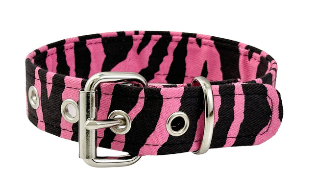 CK100Z-125 ZEBRA FABRIC CHECKERED PLAIN CHOKER